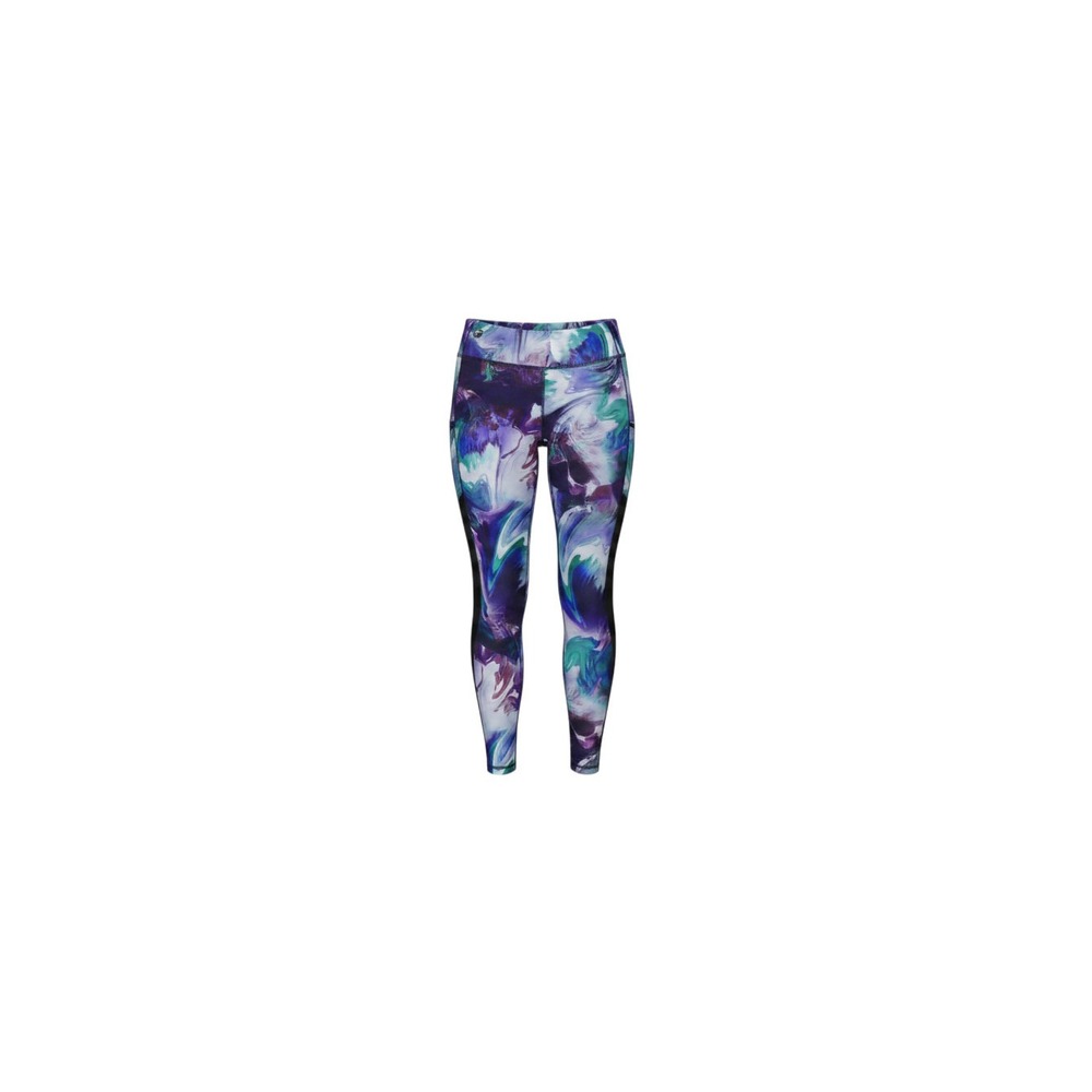 Velocity Leggings Womens L Purple Excellent Marble Print Mesh Pockets Yoga
